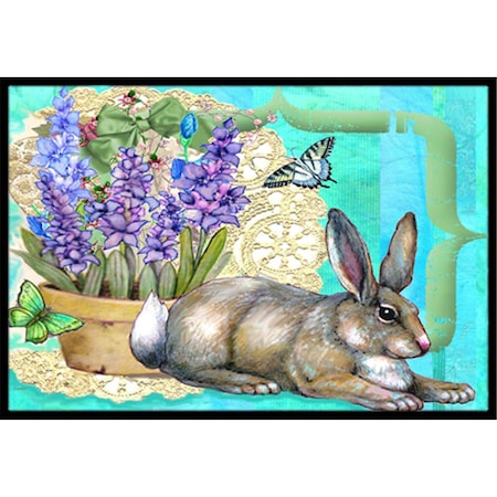 Jensendistributionservices Springtime Easter Rabbit Indoor & Outdoor Mat, 18 x 27 in. MI2556350
